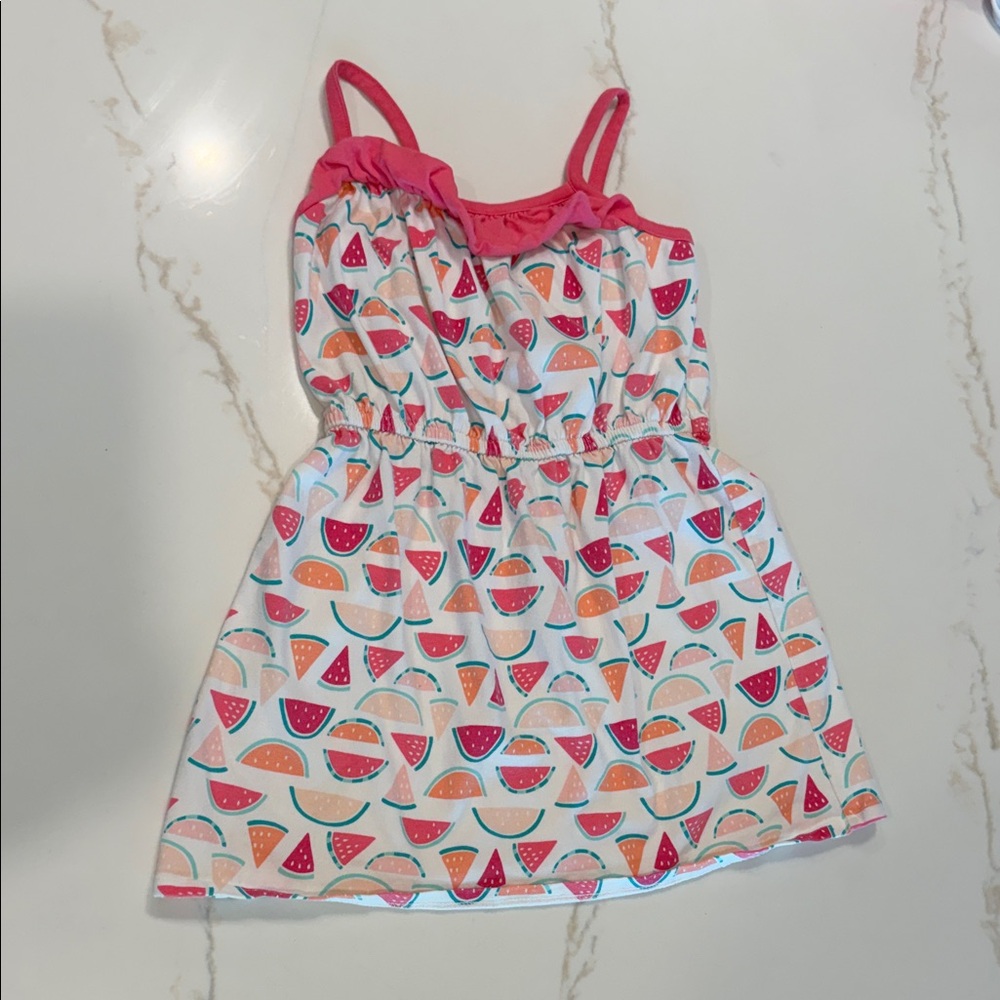 Gymboree Girls Watermelon Pink & White 6 Dress